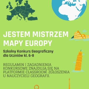 plakat- konkurs- jestem mistrzem mapy Europy